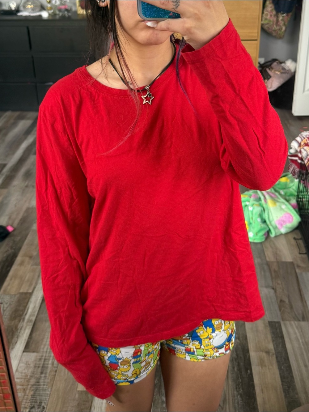 Women’s red long sleeve t